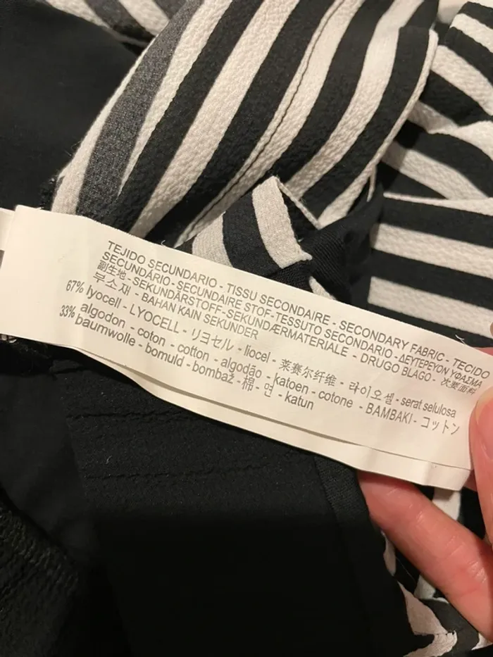 Blouse marinière Zara - Noir et blanc - Taille M - photo numéro 7