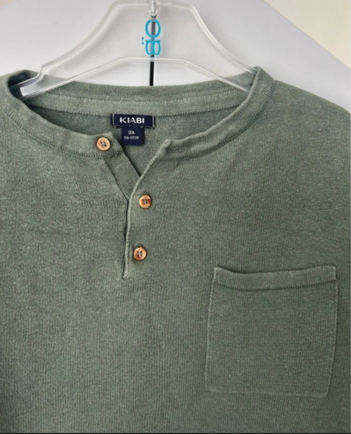Pull vert col rond kiabi 8 ans - photo numéro 4