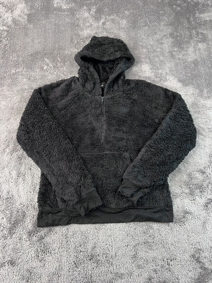 Pull sweat Polaire à capuche avec zip Fila noire – Taille L Homme