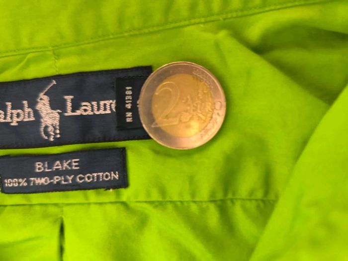 Chemise Ralph Lauren - Blake - Logo brodé bleu - Vert clair - Taille XL - photo numéro 9