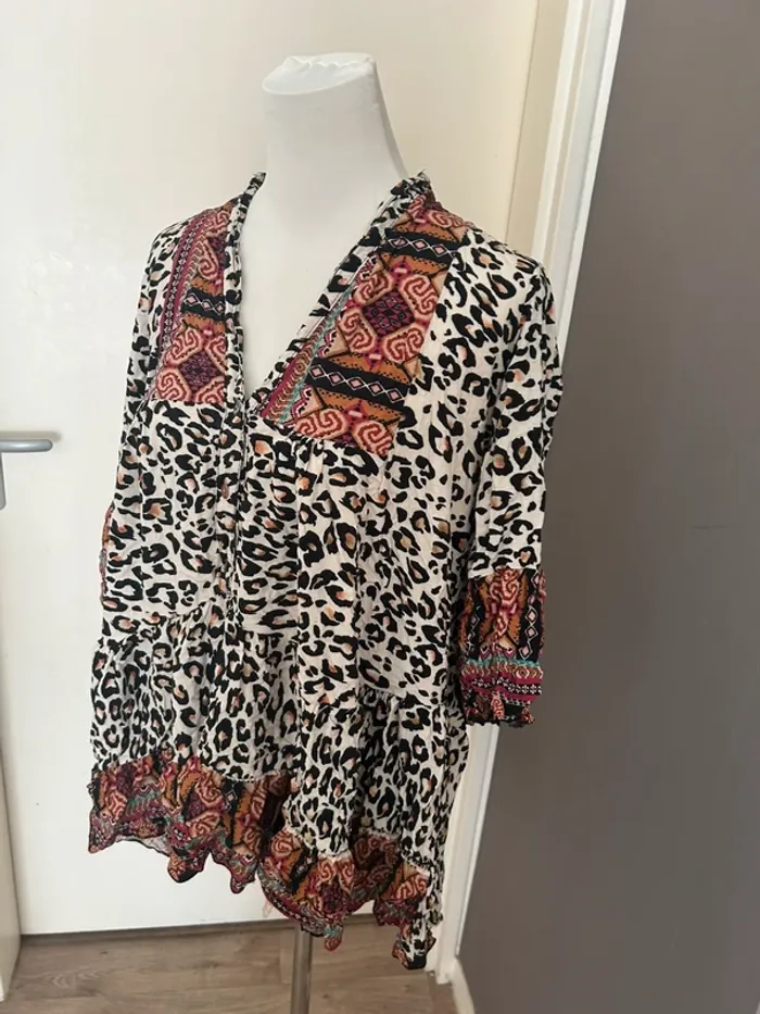 Sud express blouse, été tunique, imprimée, multicolore - photo numéro 2
