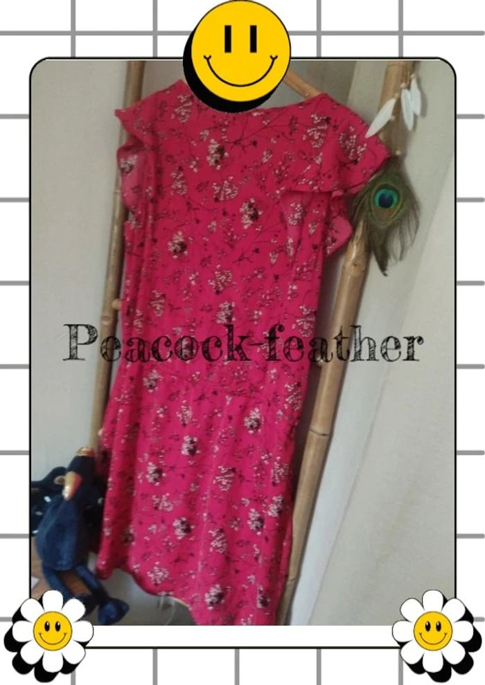 Robe rouge fleurie Kiabi 42 - photo numéro 6