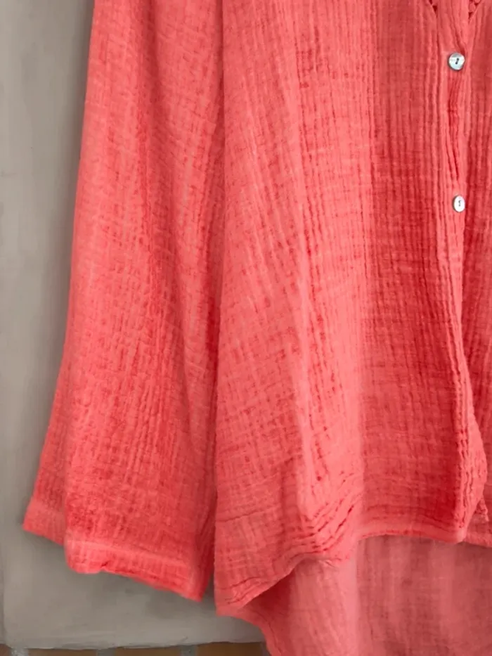 Chemise de plage oversize gaze de coton 44/46 - photo numéro 3