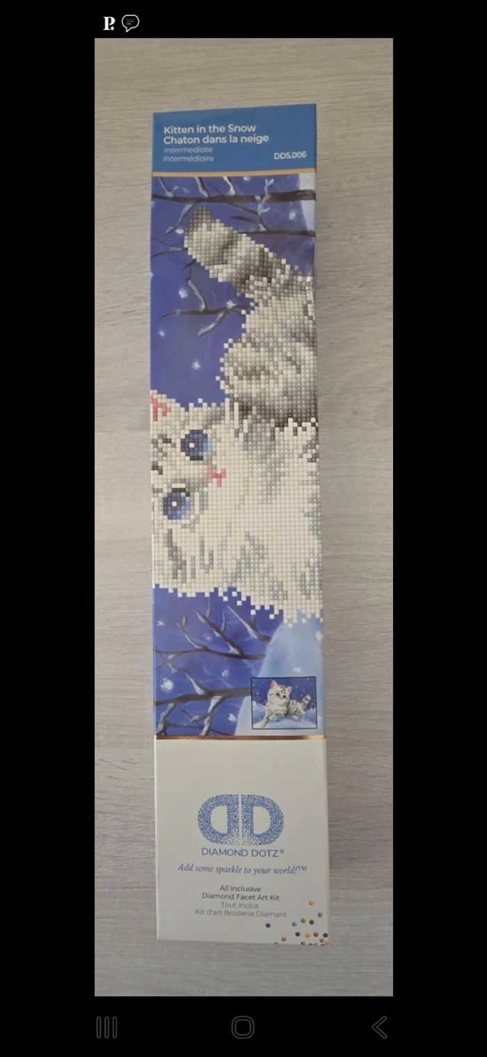 Diamond painting Chaton dans la neige