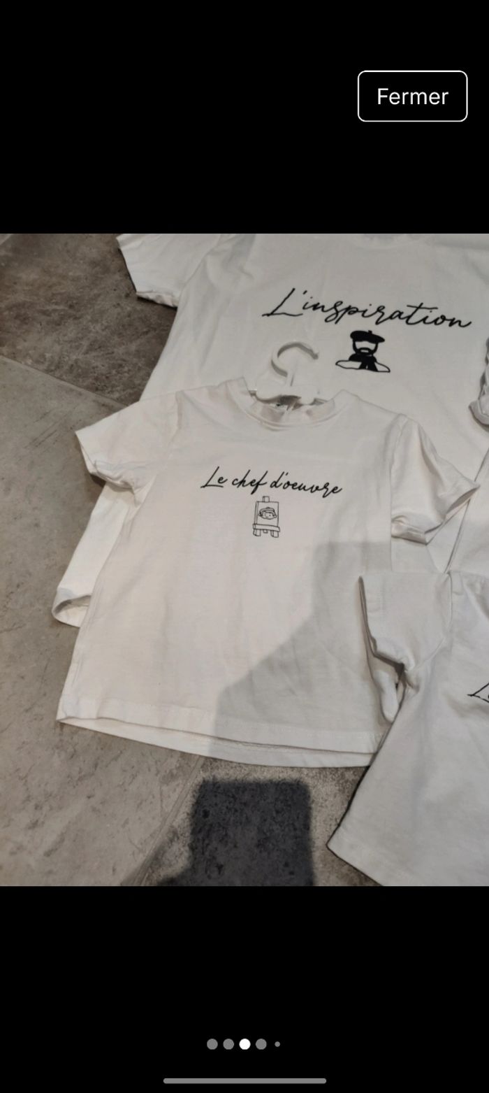Lot t-shirt manches courtes photo l'inspiration l'artiste chef d'oeuvre - photo numéro 3