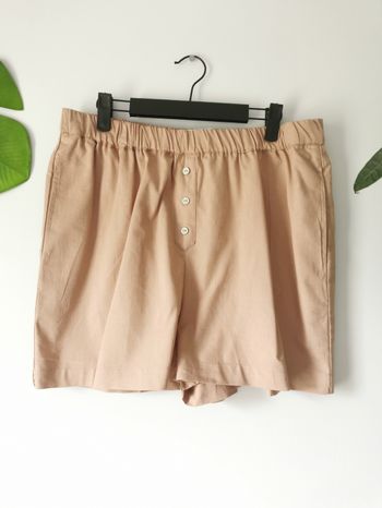 Short coton et lin taupe Asos Design Taille 42
