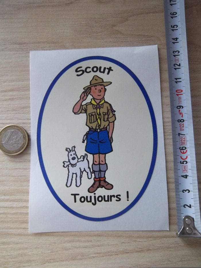 Autocollant collection Tintin Milou en Scout - Scoutisme