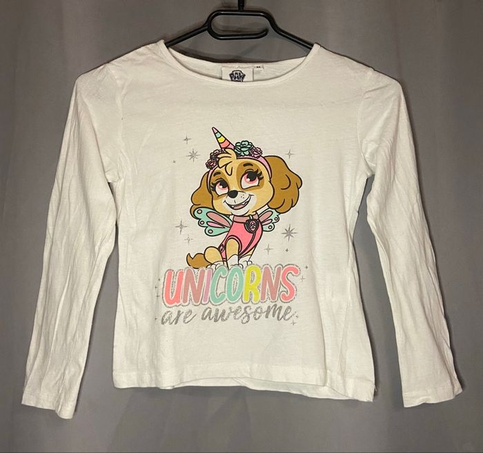 Tee-shirt blanc et multicolore »Pat Patrouille »manches longues