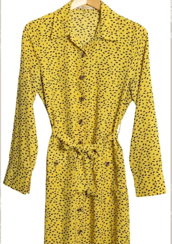 Robe chemise jaune à pois - Azara Paris - Taille M - photo numéro 3