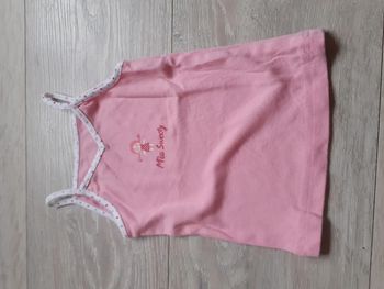 Chemisette rose à bretelles, taille 18/24 mois, nickel