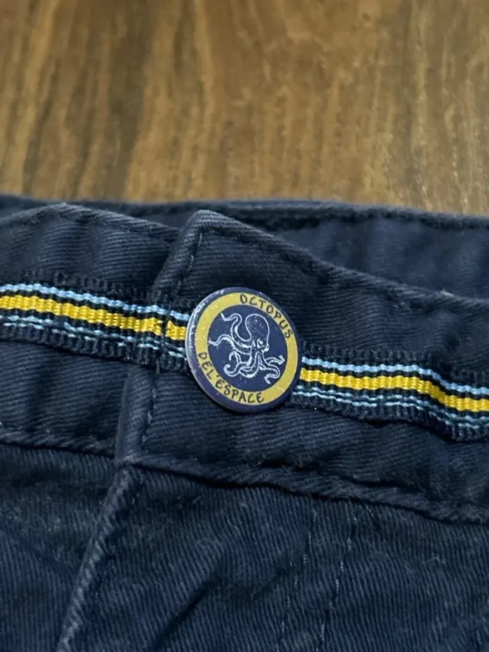 Pantalon garcon en coton et empiècements velours bleu marine sergent major 3 ans - photo numéro 4