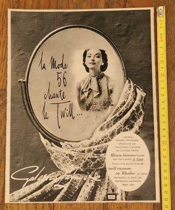Ancienne publicité plastifiée galeries lafayette années 50 Vintage