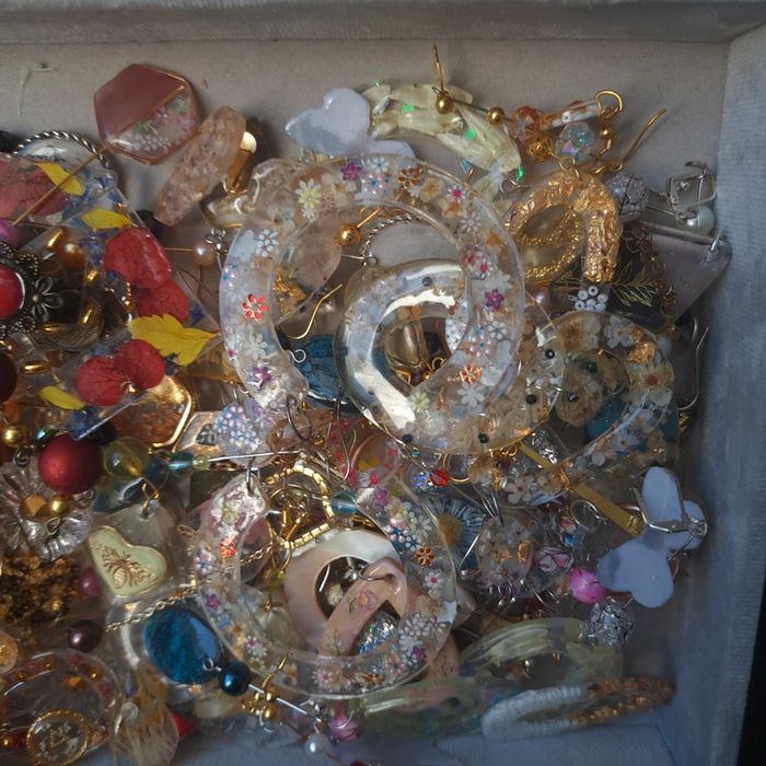 Lot de boucles d'oreilles pendante multicolore artisanale résine - photo numéro 9