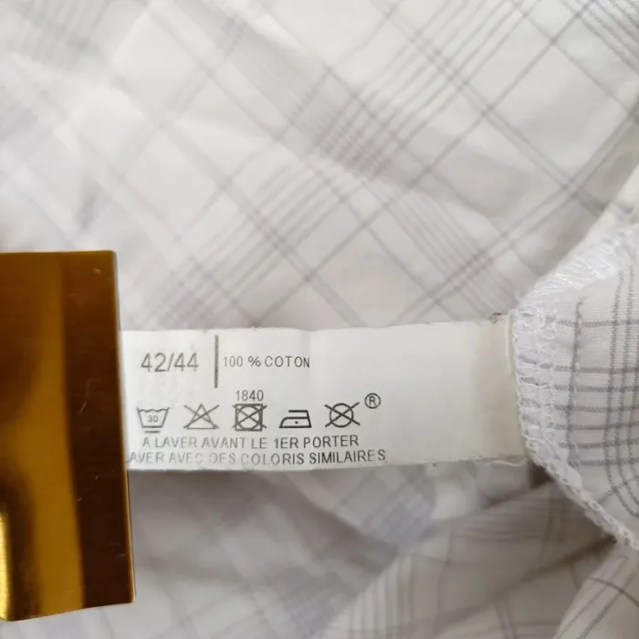 Pyjama 2 pièces Miss Helen à carreaux beige 100 % coton – taille 42-44, coupe loose A1062 - photo numéro 19