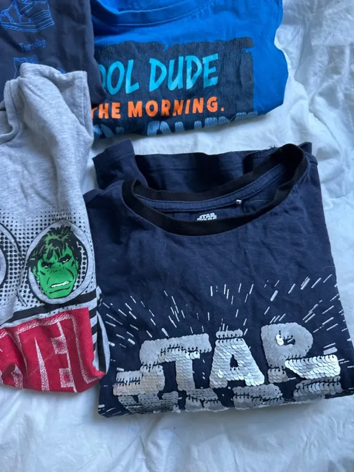 Lot tee shirt manches courtes 8 ans garçon - photo numéro 5