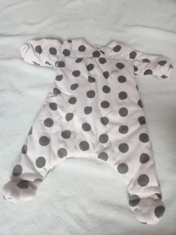 Adorable pyjama chaud bébé naissance Absorba rose clair à pois
