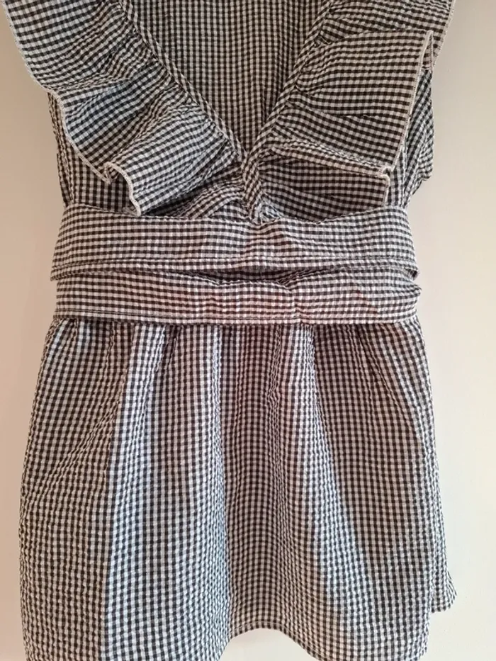 Top vichy noir et blanc - T.1 - très bon état - photo numéro 3