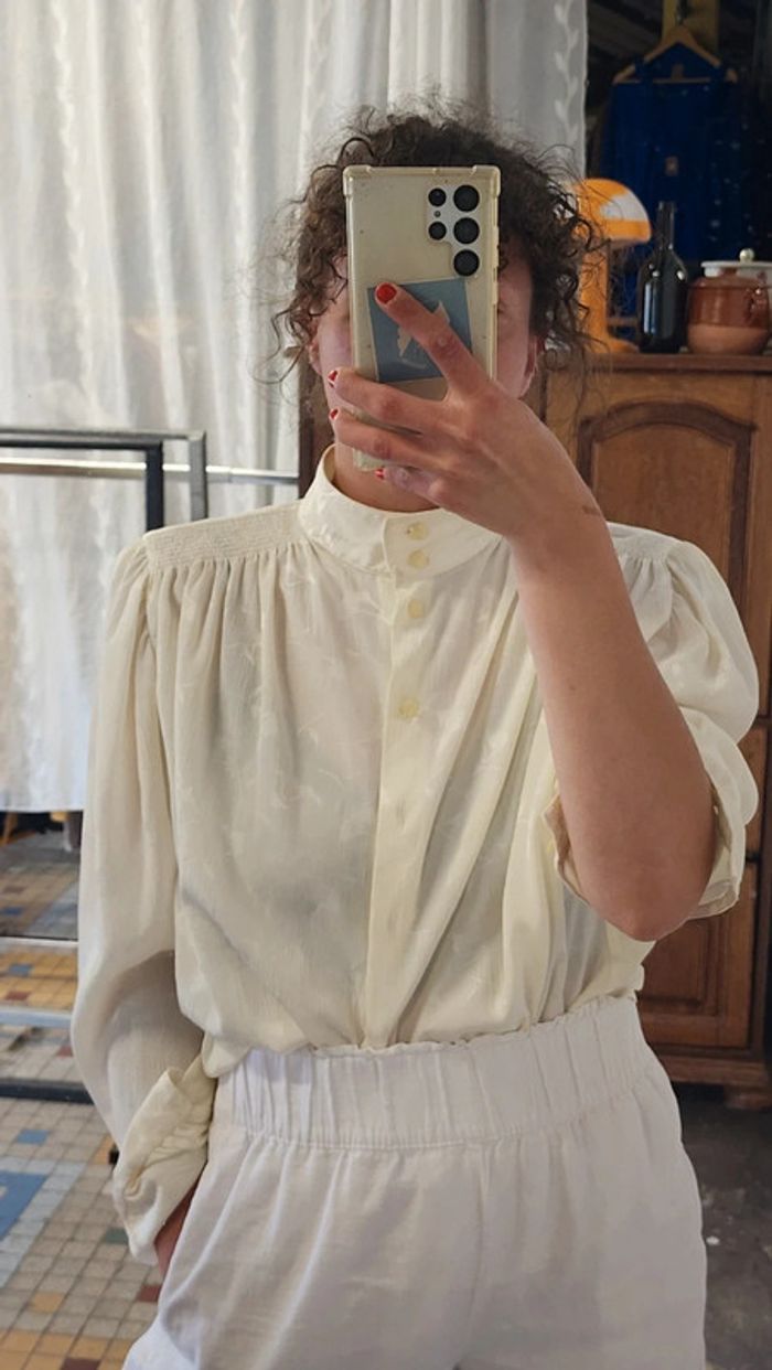 Superbe blouse fluide satinée vintage made in France - photo numéro 6
