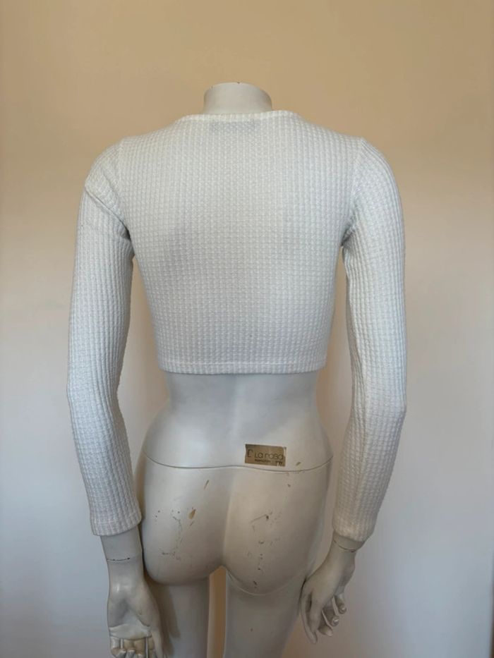🤍 Top court blanc Bershka Taille S 🤍 - photo numéro 3