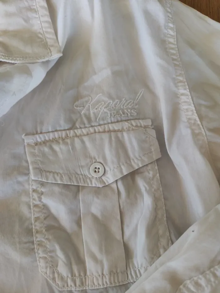 Chemise blanche femme Kaporal Jeans – Taille M – Style casual avec poches et logo brodé - photo numéro 5