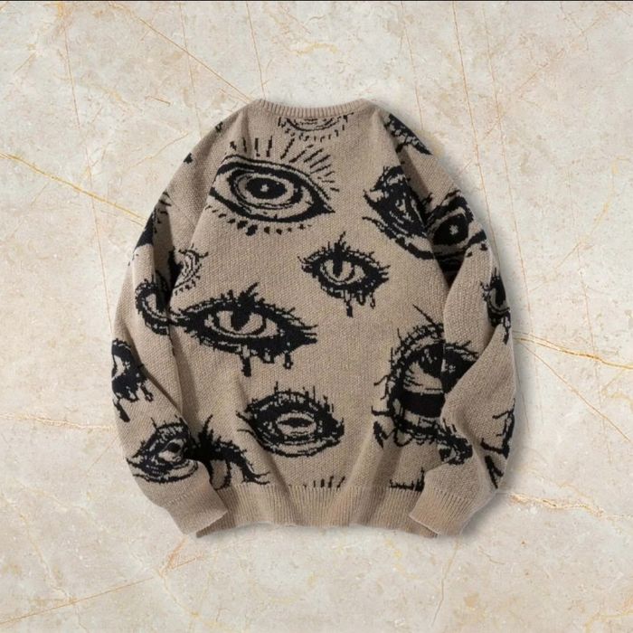 Knit Diable Sweater Y2K Vintage Oversized 90s Taille M – Crewneck Old School Americain Streetwear - photo numéro 3