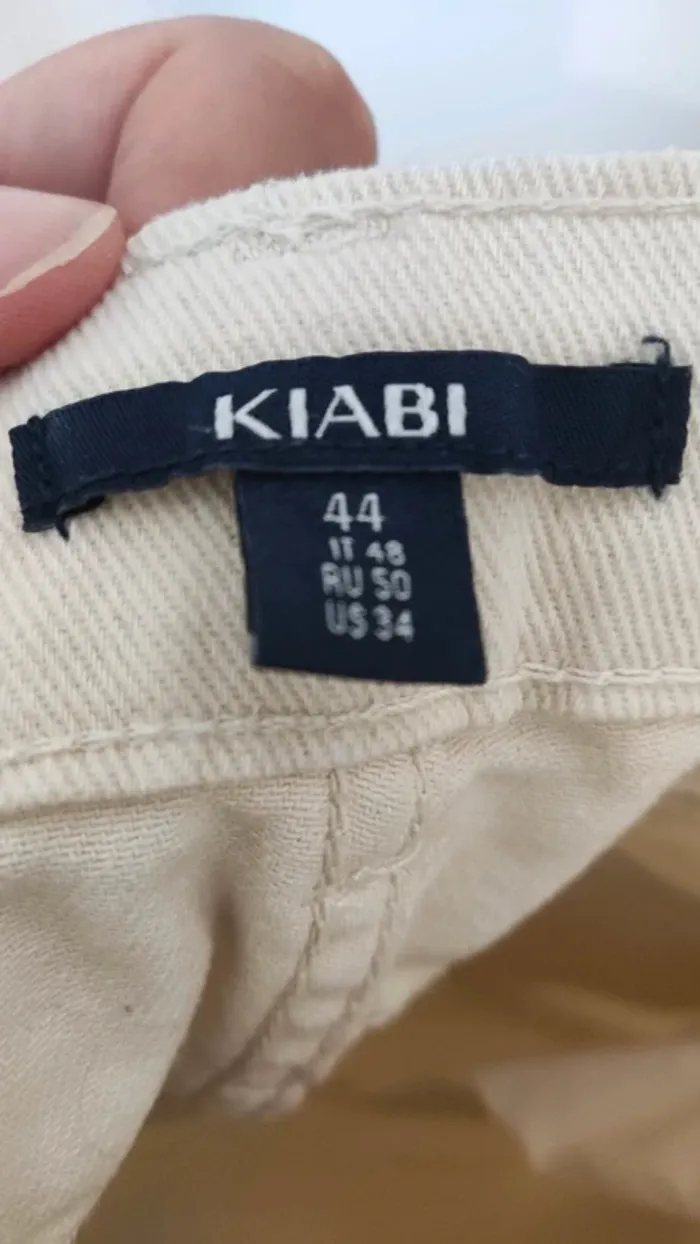 Jeans crème Kiabi taille 44 - photo numéro 3