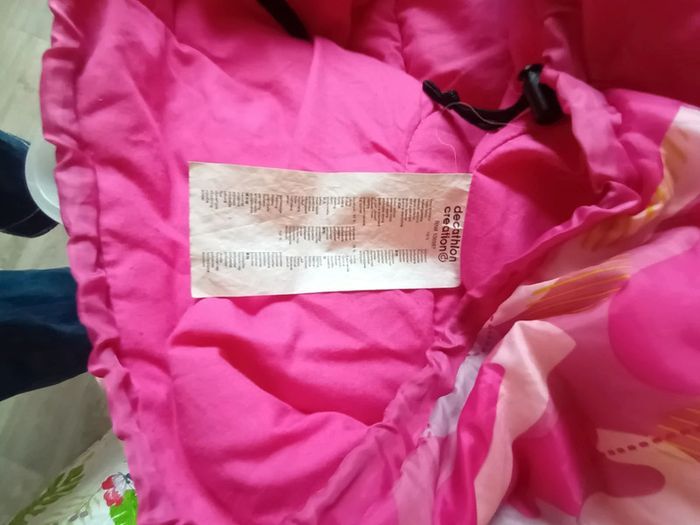 Sac de couchage fille hauteur totale 160cm rose - photo numéro 3