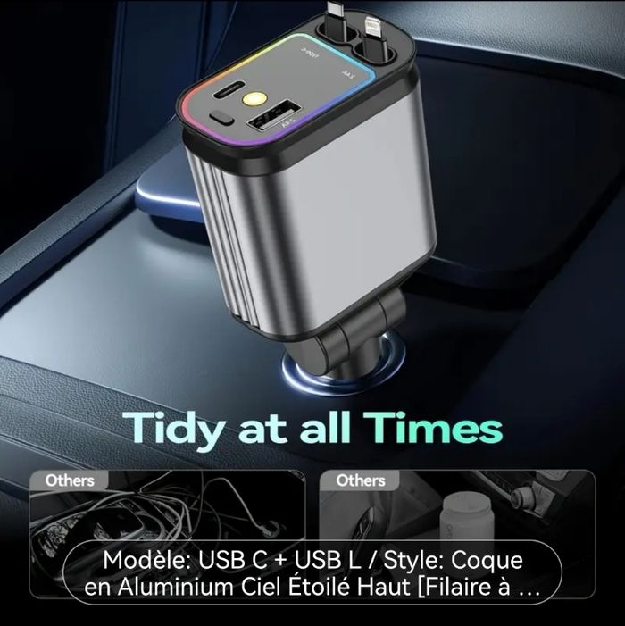 CHARGEUR VOITURE RETRACTABLE SAN.COMO - photo numéro 9