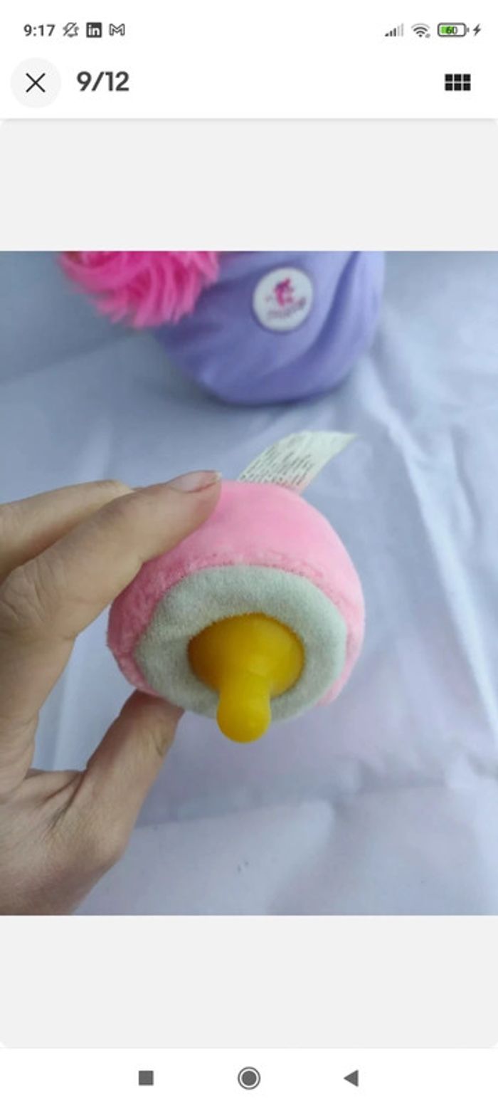 Vintage années 1980 Popples ~ Bébé Bibsy Popple with baby bottle biberon - photo numéro 10