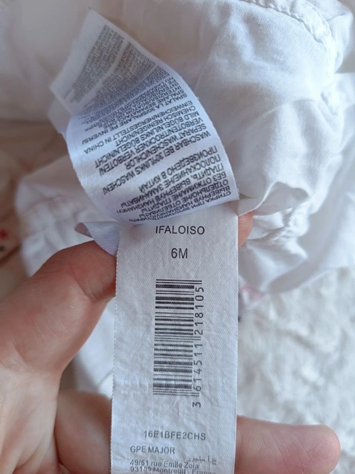 Ensemble 5 pièces (robe+boomer+tee shirt+gilet+chapeau) Fille 6 mois oiseau mer Sergent major - photo numéro 5