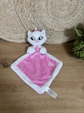 Doudou plat chat Marie les aristochats rose blanc Disney nicotoy