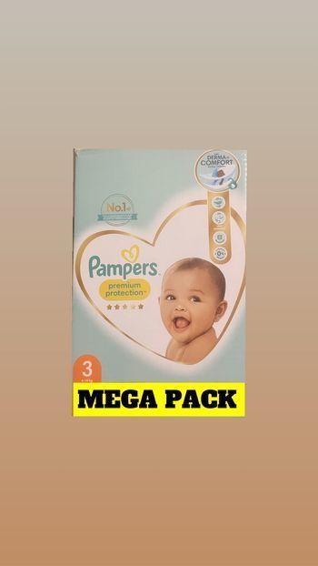🍼 Pampers Premium Protection Taille 3 – Méga Pack 🧡
