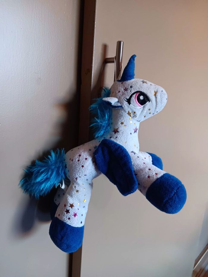 Peluche licorne Bleu étoiles - photo numéro 3