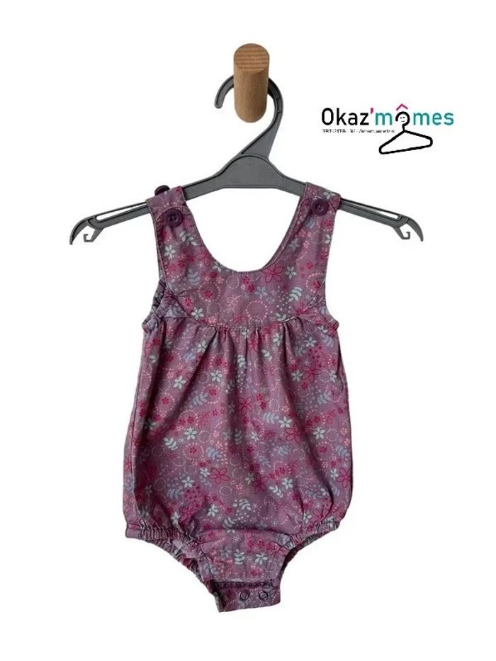 Combinaison courte violette à motif fleuri - La Redoute 3 mois (60cm)