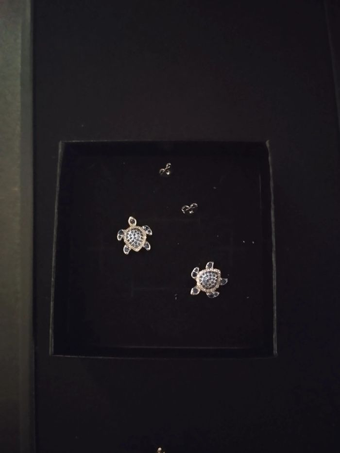 Boucles d'oreilles tortue avec coffret cadeau