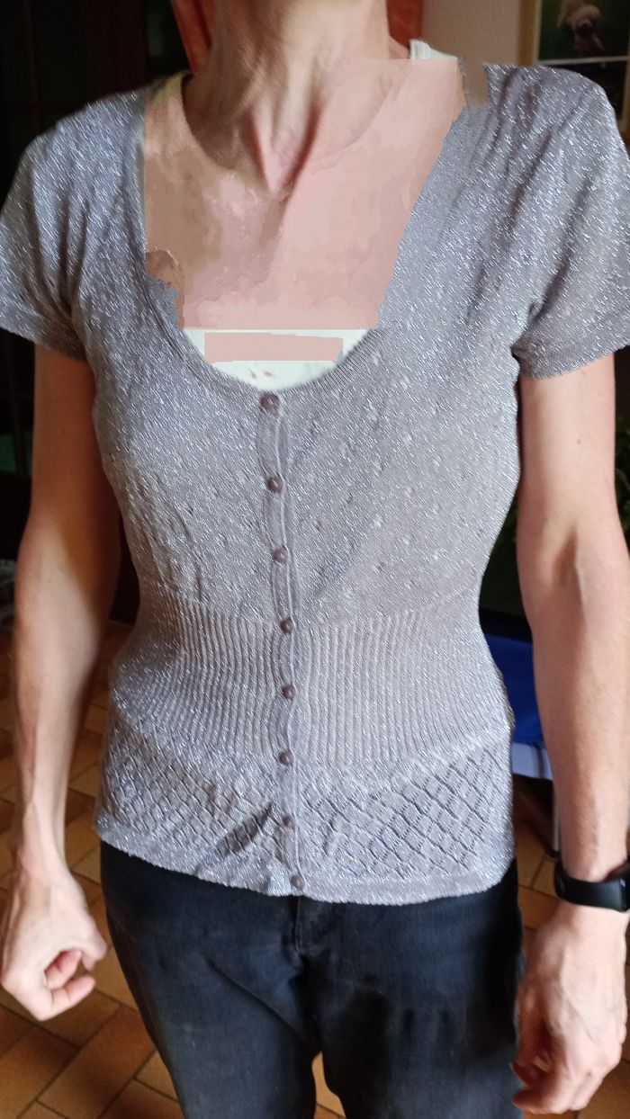 pull sans manche, pull brillant - photo numéro 2