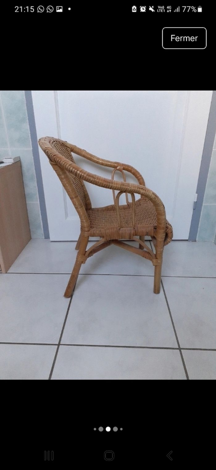 fauteuil Crapaud Enfant Rotin - photo numéro 3