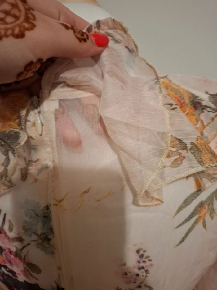 Robe longue rose pâle Fleurie volantée Golden Days taille S 36 - photo numéro 15