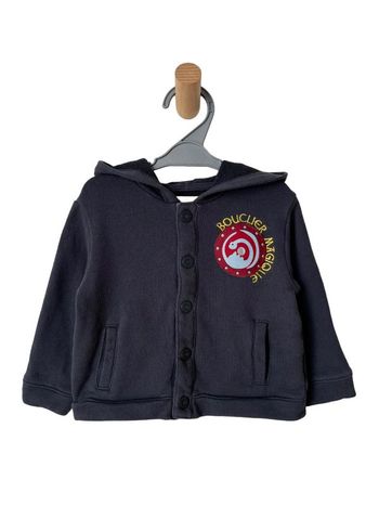Sweat / cardigan à capuche “Bouclier magique” - LCDP 12 mois