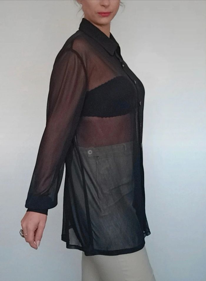 Chemisier voile noir sexychic taille unique - photo numéro 7