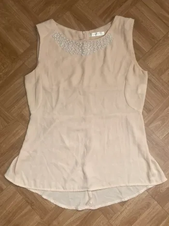 Top sans manches rose perlé vintage Ivivi