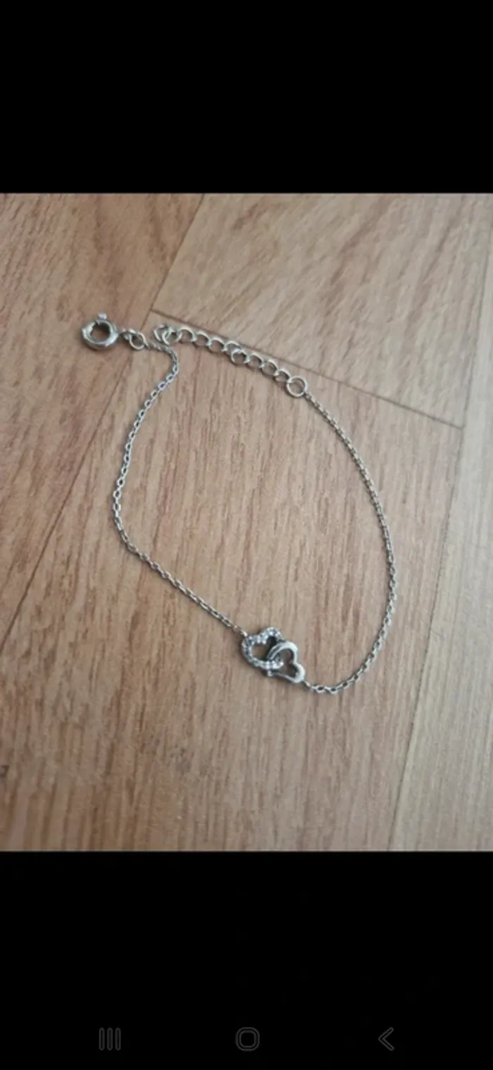 Bracelet argent cœurs enlacés