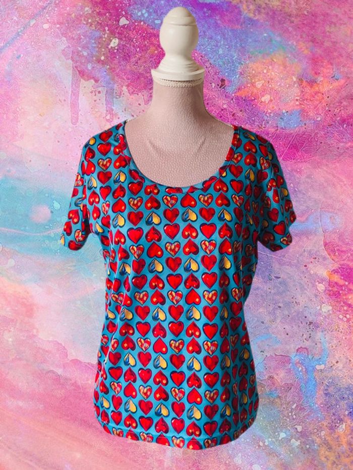 T-shirt motif cœurs vintage Y2K 2000s Heart pattern t-shirt - photo numéro 3