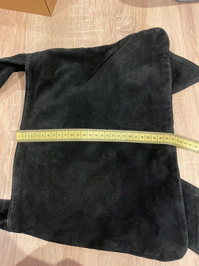 Sac à mains cuir croûte de vachette avec noeud maje - photo numéro 6