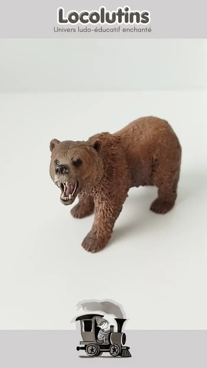 🚂 Figurine ▪ ours brun Schleich pleine et solide - photo numéro 2