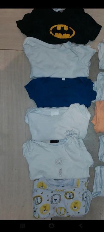 5 bodies manches courtes + 1 offert légèrement tâché/ 12 mois