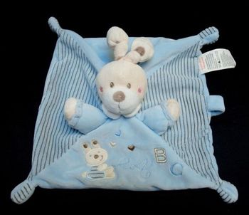 Doudou Lapin NICOTOY Bleu