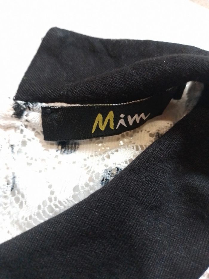 Blouse femmenoir et blanche col claudine Mim - photo numéro 14