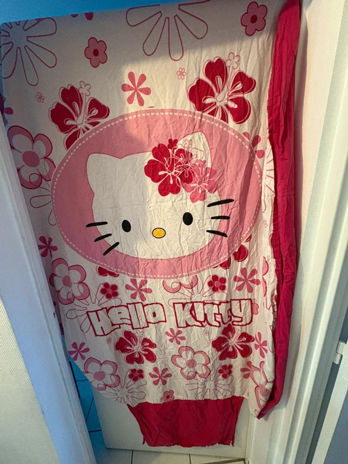 Parure de lit Hello Kitty Blanche & Rose (Housse + Taie) - photo numéro 2