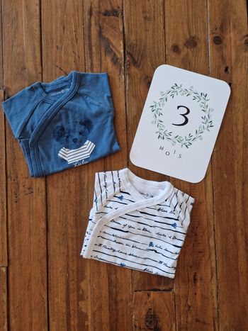 Lot 2 bodies Lulu castagnette 3 mois